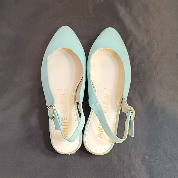 BRAND NEW ANNE KLEIN ESPADRILLE WEDGE SUEDE FLAT PUMP - Picture 10 of 16